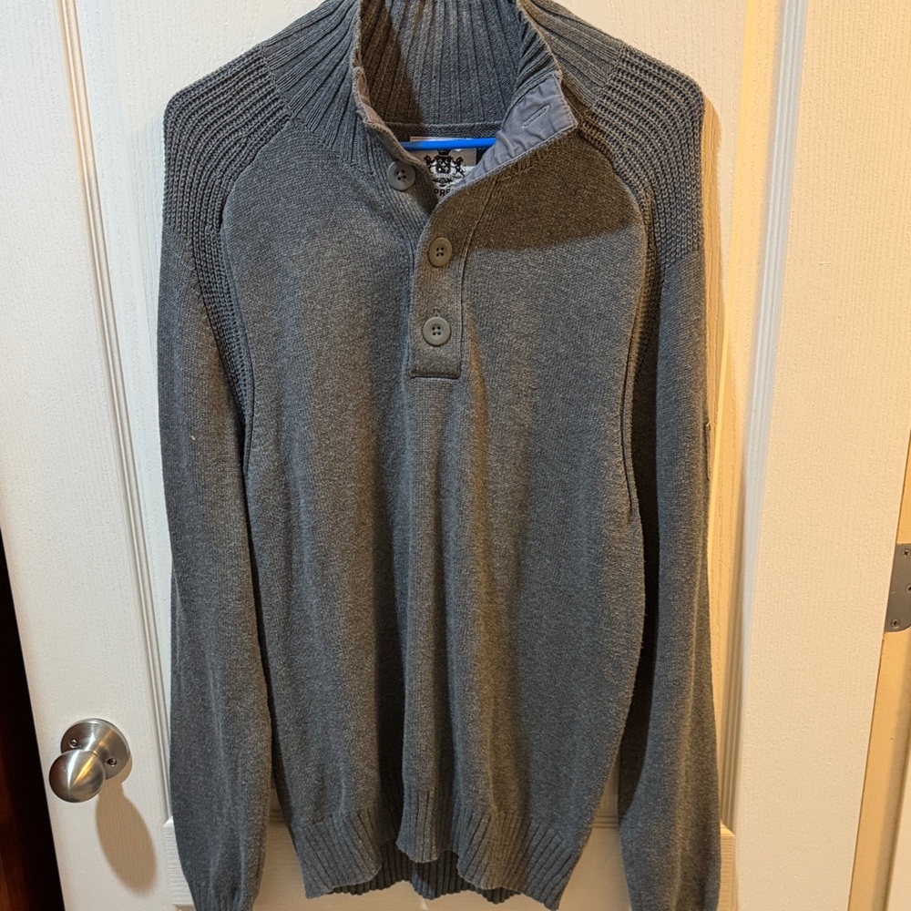 Express Men's Charcoal Turtleneck Sweater